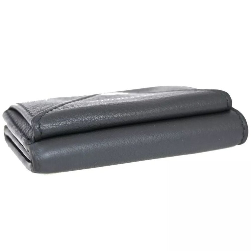 Balenciaga Wallet Trifold Wallet Mini Wallet Gray Leather 67 Bs134 - Picture 5 of 13